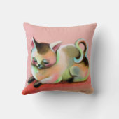 虹のSherbertのピンクの子猫の低俗でかわいい枕 クッション (裏面)