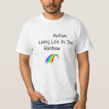 虹のTシャツの自閉症の生きている生命