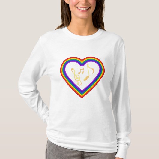 虹のTシャツの音符 Tシャツ (正面)