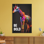 虹はっきりしたのキリンカラフルかわいい動物園 キャンバスプリント (インサイチュ (リビング))