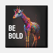 虹はっきりしたのキリンカラフルかわいい動物園 マグネット (正面)