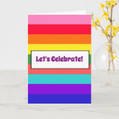 虹はっきりしたのストライプグリーティングカード カード (黄色い花)