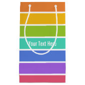 虹はカスタムなギフトバッグを着色します スモールペーパーバッグ (正面)