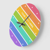虹はカスタムな柱時計を着色します ラージ壁時計 (傾斜)
