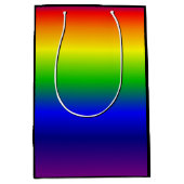 虹はギフトバッグ媒体の黒を着色します ミディアムペーパーバッグ (正面)