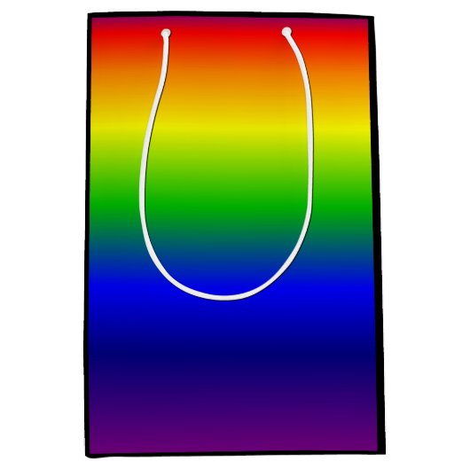 虹はギフトバッグ媒体の黒を着色します ミディアムペーパーバッグ (正面)