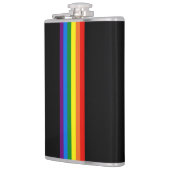 虹はゲイプライド黒いLGBTサポートで縞で飾ります フラスク (左)