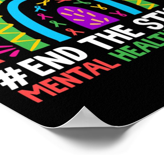 虹はスティグマのメンタルヘルス問題を終える ポスター (角)