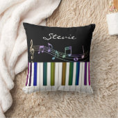 虹はピアノキーボードのパーソナライズな枕に注意します クッション (ブランケット)