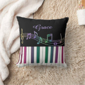 虹はピアノキーボードのパーソナライズな枕に注意します クッション (ブランケット)