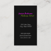 虹はメーキャップアーティストを注目します 名刺 (裏面)