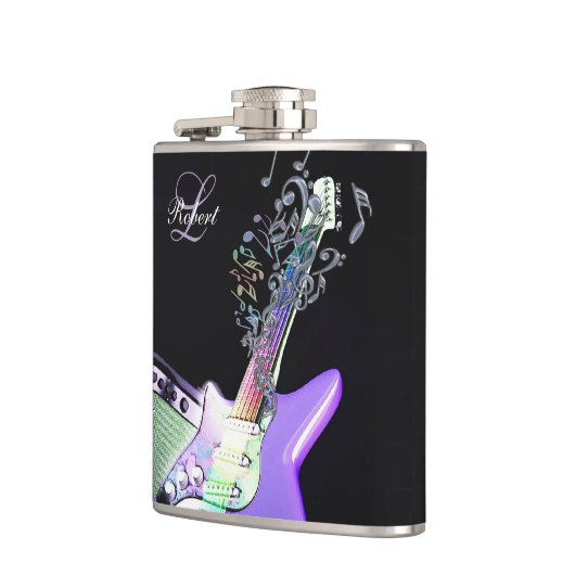 虹はモノグラムのエレキギターのフラスコに注意します フラスク (左)