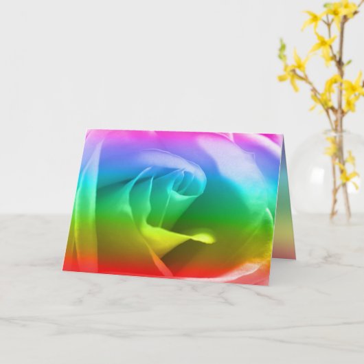 虹は上がりました カード (黄色い花)