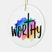 虹は価値のある言葉を彩る セラミックオーナメント (左)