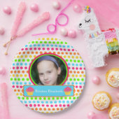 虹は写真の誕生会に点を打ちます ペーパープレート (パーティー)