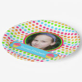 虹は写真の誕生会に点を打ちます ペーパープレート (アングル)