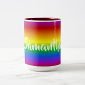 虹は名前をカスタムするのマグを着色します ツートーンマグカップ (中央)