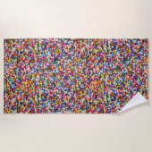 虹は振りかけます ビーチタオル (正面)