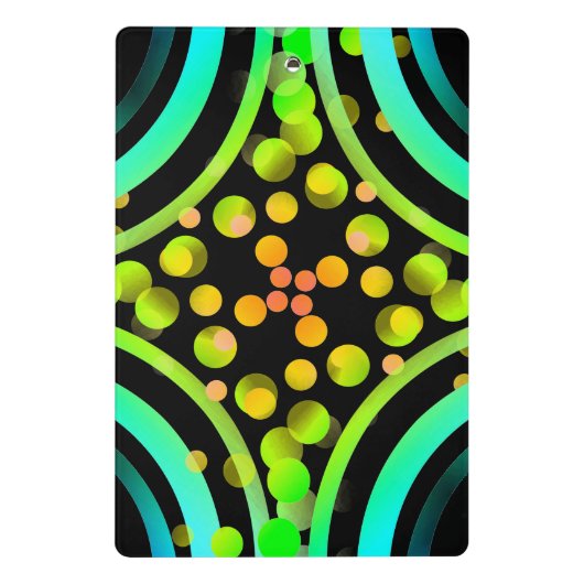 虹は明るく美しい鮮やかカラーフィールド・ペインティングの泡立ちます ミニクリップボード (裏面)