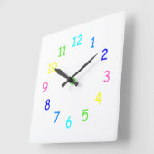 虹は柱時計に番号を付けます スクエア壁時計 (傾斜)