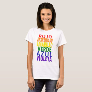 虹は着色しますTシャツ(スペイン語)を Tシャツ