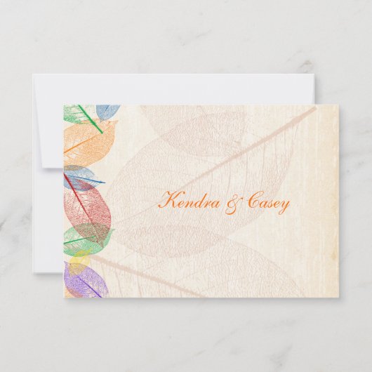 虹は結婚式の応答を去ります 出欠カード (裏面)