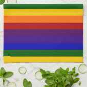 虹は縞で飾ります キッチンタオル (折り畳み)