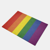 虹は縞で飾ります ドアマット (アングル)