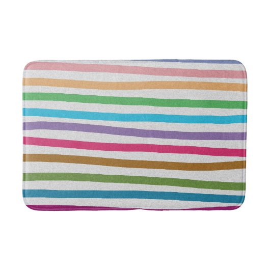 虹は縞で飾ります バスマット (正面)