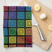 虹は黒を平方しました キッチンタオル (四つ折り)