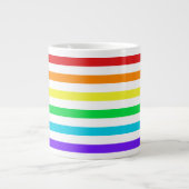 虹は2つのジャンボマグを縞で飾ります ジャンボコーヒーマグカップ (正面)