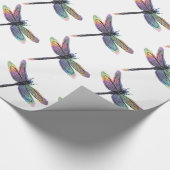 虹をかけた手描きのトンボ ラッピングペーパー (角)