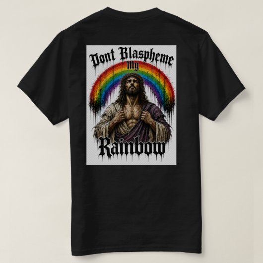 虹を冒涜するなTシャツ Tシャツ (デザイン裏面)