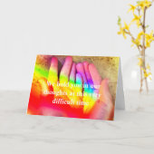 虹を抱く カード (黄色い花)