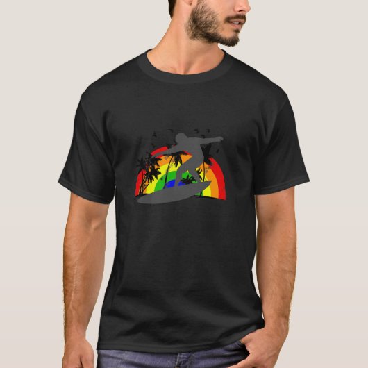 虹を持つサーファー Tシャツ (正面)