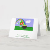 虹を持つSt Pat日の赤毛の女の子の小妖精 カード (裏面)