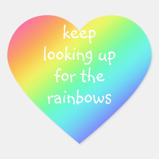 "虹を見上げ続けて" ハート ステッカー (正面)