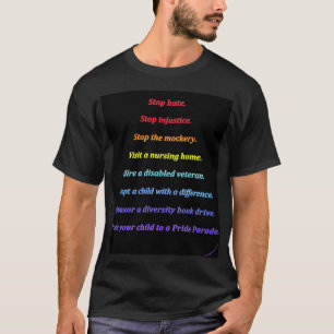 虹を越えて: 私達が多様性のためにしてもいい何を Tシャツ