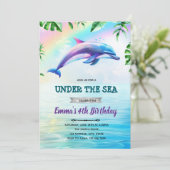 虹イルカ誕生日招待状 招待状 (スタンド正面)