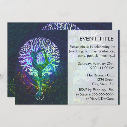 虹エネルギー陰陽のヨガ 招待状 (正面/裏面)