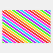 虹カラフルのストライプ模様 ラッピングペーパーシート (正面3)