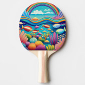虹カラフルの下の水中 卓球ラケット (正面)