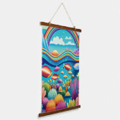 虹カラフルの下の水中 吊り下げ型タペストリー (傾斜あり)