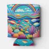 虹カラフルの下の水中 缶クーラー (裏面)