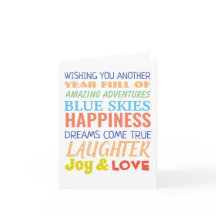 虹カラフルの誕生日の願いパーソナライズされた