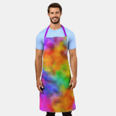 虹カラフルの雲 エプロン (着用した状態)