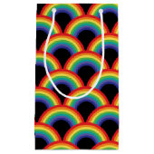 虹カラフル模様 スモールペーパーバッグ (正面)