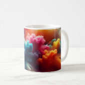 虹カラフル煙の爆発 コーヒーマグカップ (正面右)