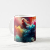 虹カラフル煙の爆発 コーヒーマグカップ (正面左)