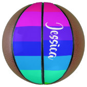 虹カラフル線 バスケットボール (縦)